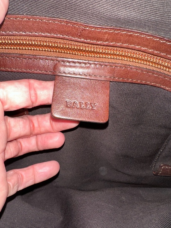 Vintage Bally Leather Weekender Satchel | Brown Cognac Travel Bag Crossbody - Picture 13 of 13